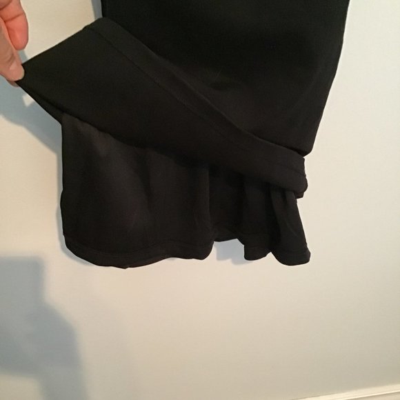 Lush Scalloped Edge Halter Little Black Dress With Criss Cross Back - Picture 8 of 11